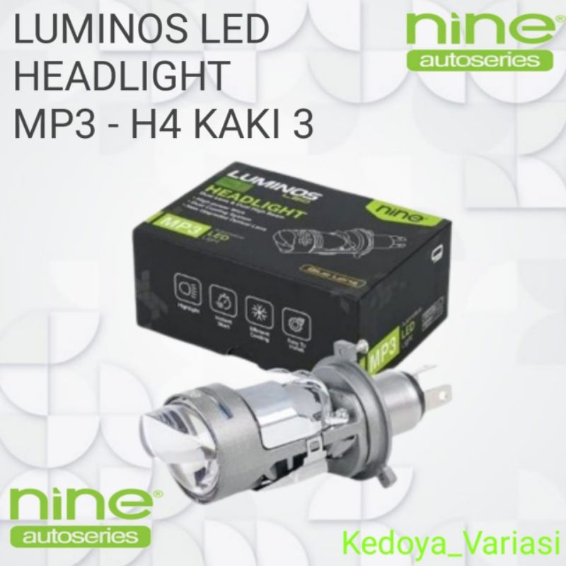 LAMPU UTAMA LED LUMINOS MP3 MINI PROJECTOR MINI BILED H4 KAKI 3 ORIGINAL