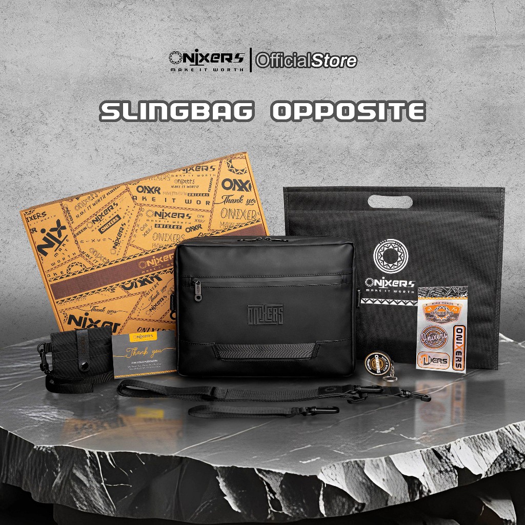 ONIXERS I Slingbag OPPOSITE Tas Selempang Pria I Handbag I Slingbag Tahan Air I Tas Ipad 11 inch I T