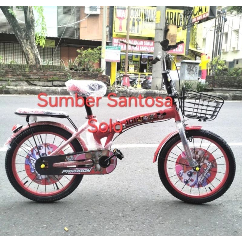 SEPEDA LIPAT ANAK PARAGON 18 INCH MERAH NEW STIR ALLOY