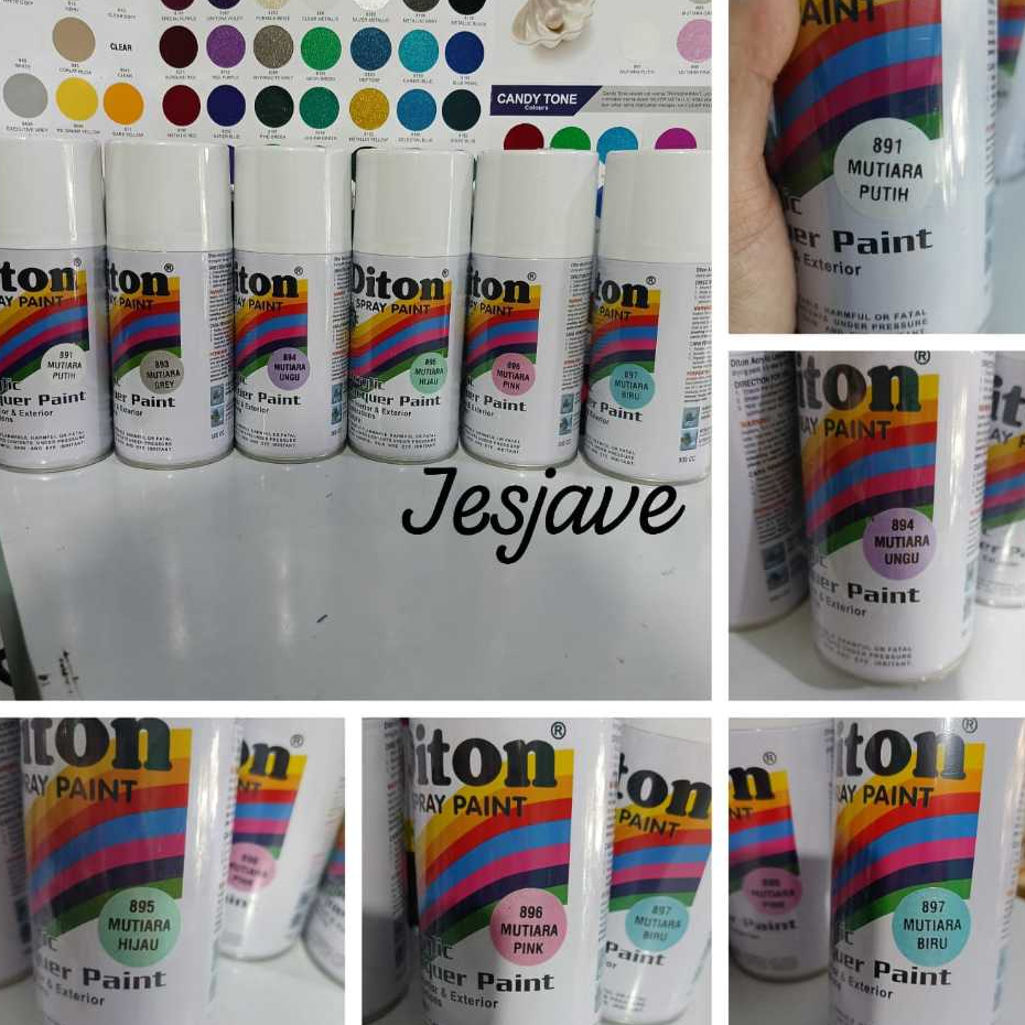 Pilox Pilok Cat Semprot DITON Warna MUTIARA PEARL DITON Spray Paint Mutiara Pink Grey Biru Ungu Puti