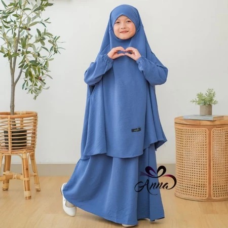 GAMIS ANAK PEREMPUAN NADA DRESS SET CADAR PAKAIAN ANAK SYAR'I MUSLIMAH KEKINIAN POLOS CASUAL DESIGN 