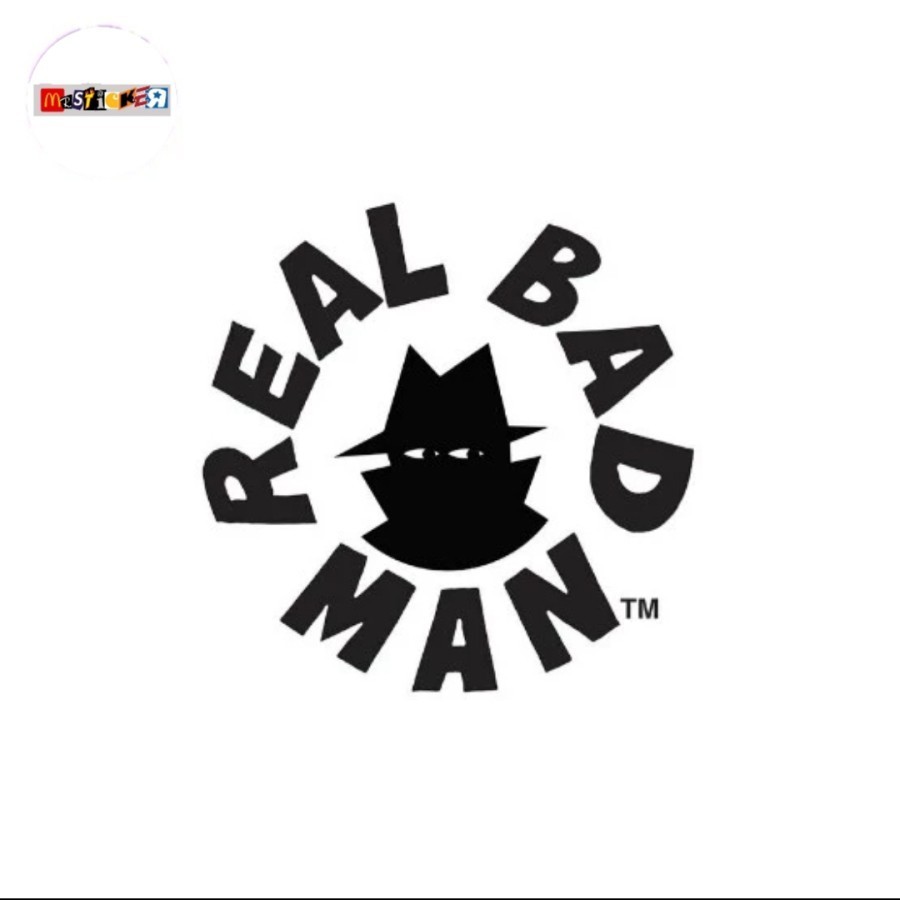 

sticker REAL BAD MAN logo rounded stiker