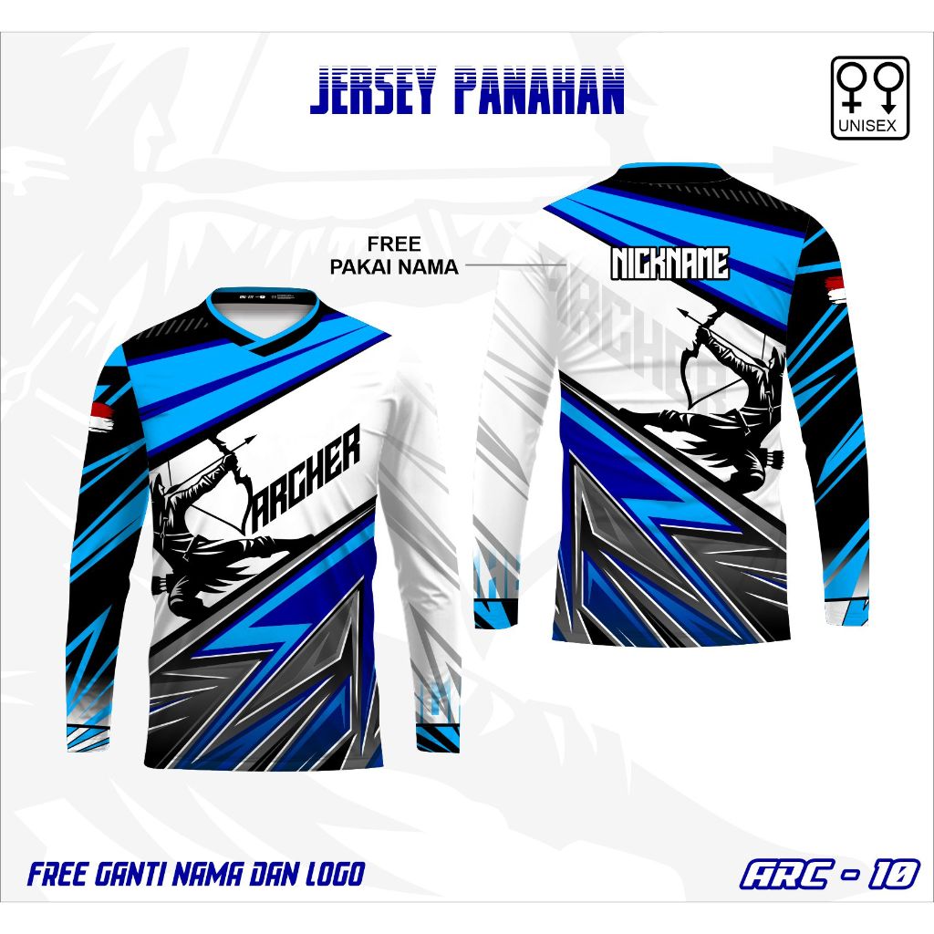 Baju panahan jersey olahraga archer kaos archery panahan lengan panjang
