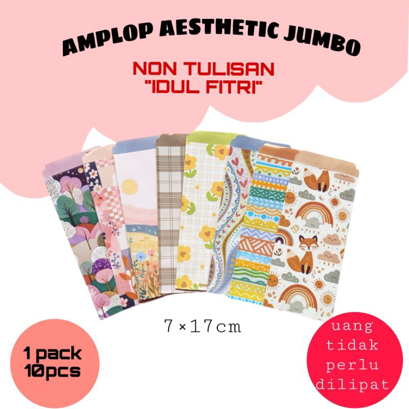 

Amplop aesthetic jumbo NON TULISAN idul fitri isi 10pcs