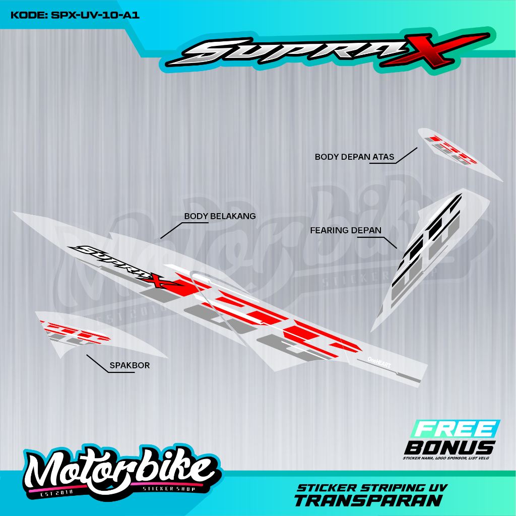 STRIPING VARIASI HONDA SUPRA X 125 OLD / STICKER VARIASI MOTOR SUPRA X 125 OLD VIETNAM STYLE- SPX-UV