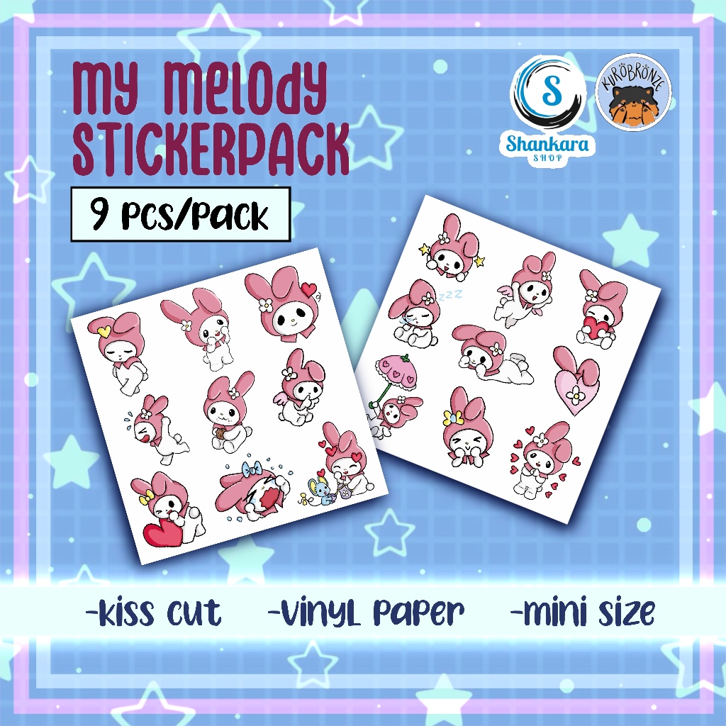 

( isi 9 karakter ) MY MELODY STICKER PACK / STIKER LUCU / STIKER JURNAL / STIKER IMUT / STIKER SANRIO