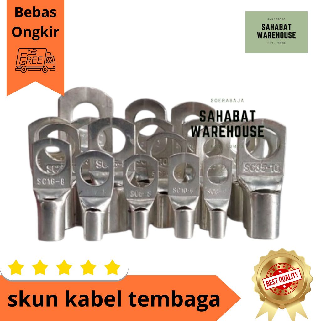 skun kabel tembaga SC 35-8, SC 35-10, SC 50-8, SC 50-10