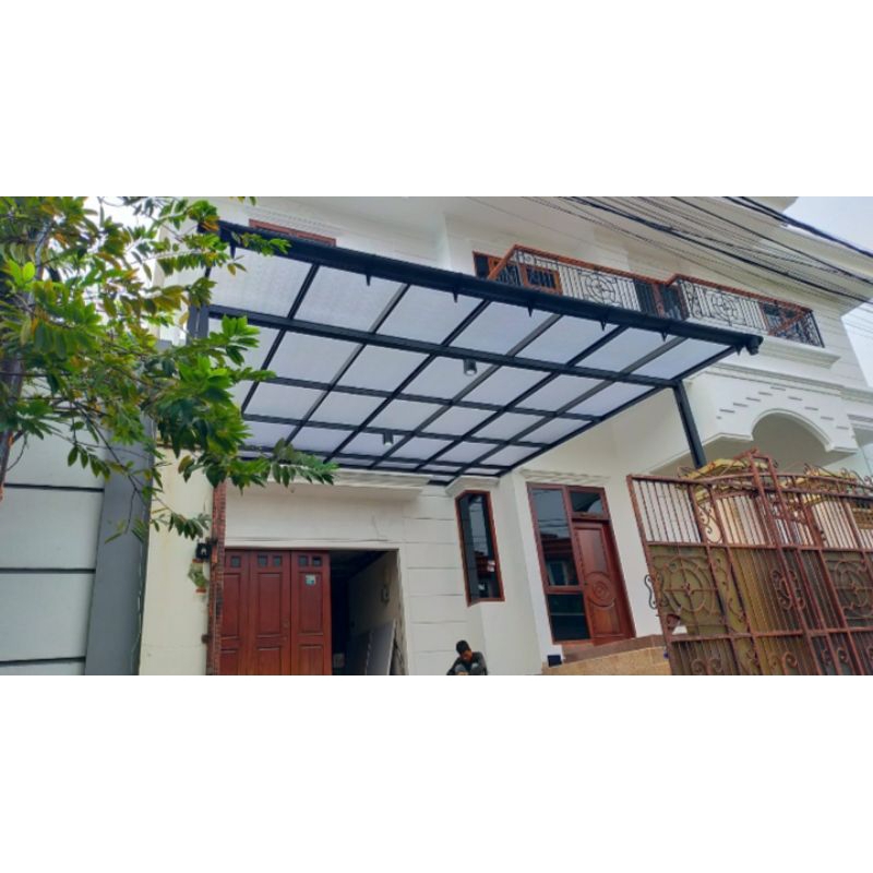 kanopi minimalis atap transparan