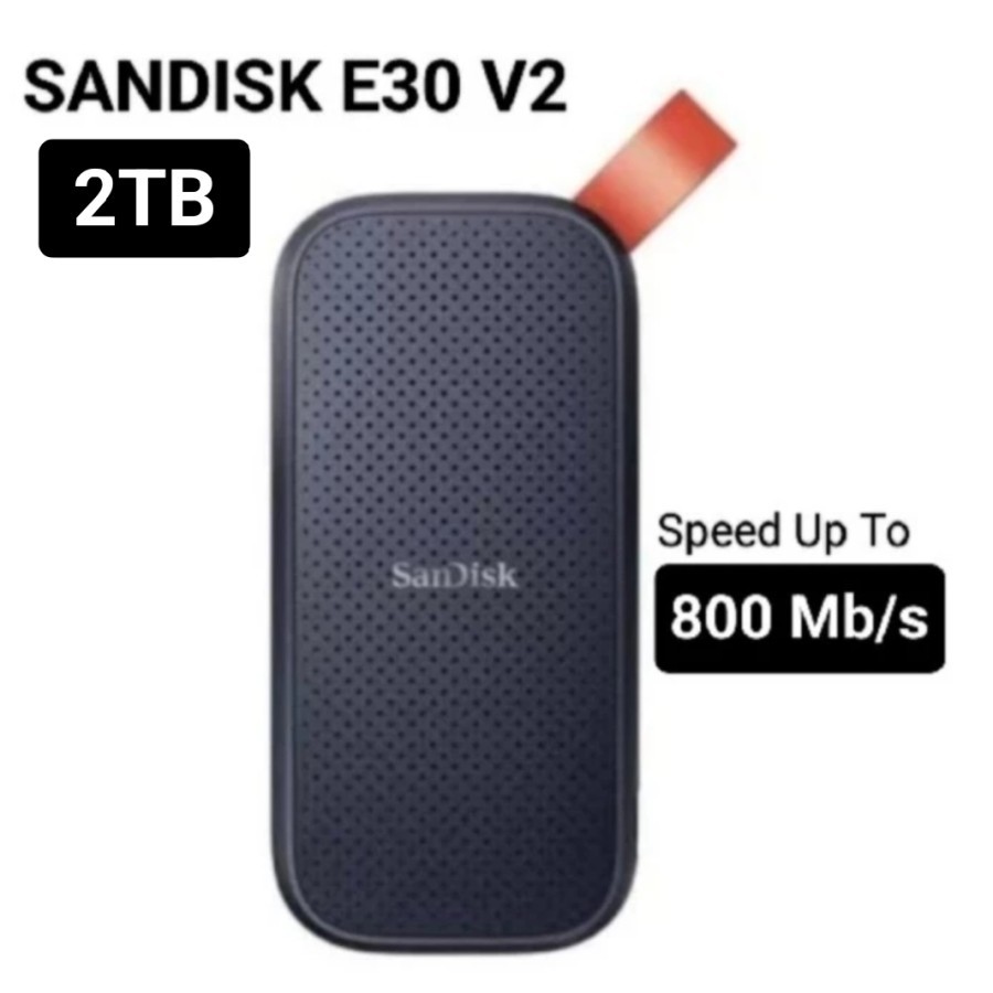 SSD EXTERNAL SANDISK 2TB E30 SSD PORTABEL 2 TB Sandisk E 30 Eksternal ORIGINAL