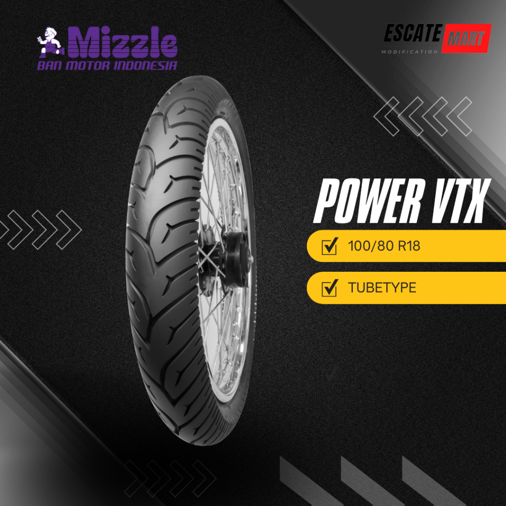 Mizzle Power VTX 100/80-18 Tubetype - Ban Motor Mizzle Power VTX 100/80 Ring 17 Tubetype