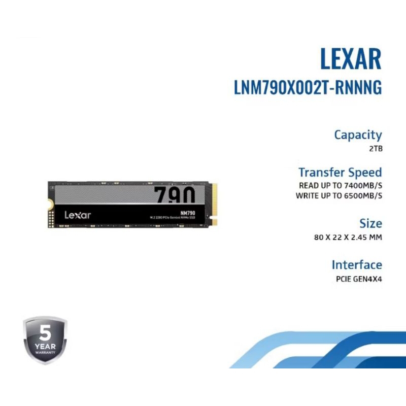 Lexar NM790 SSD M.2 NVMe PCIe Gen 4x4