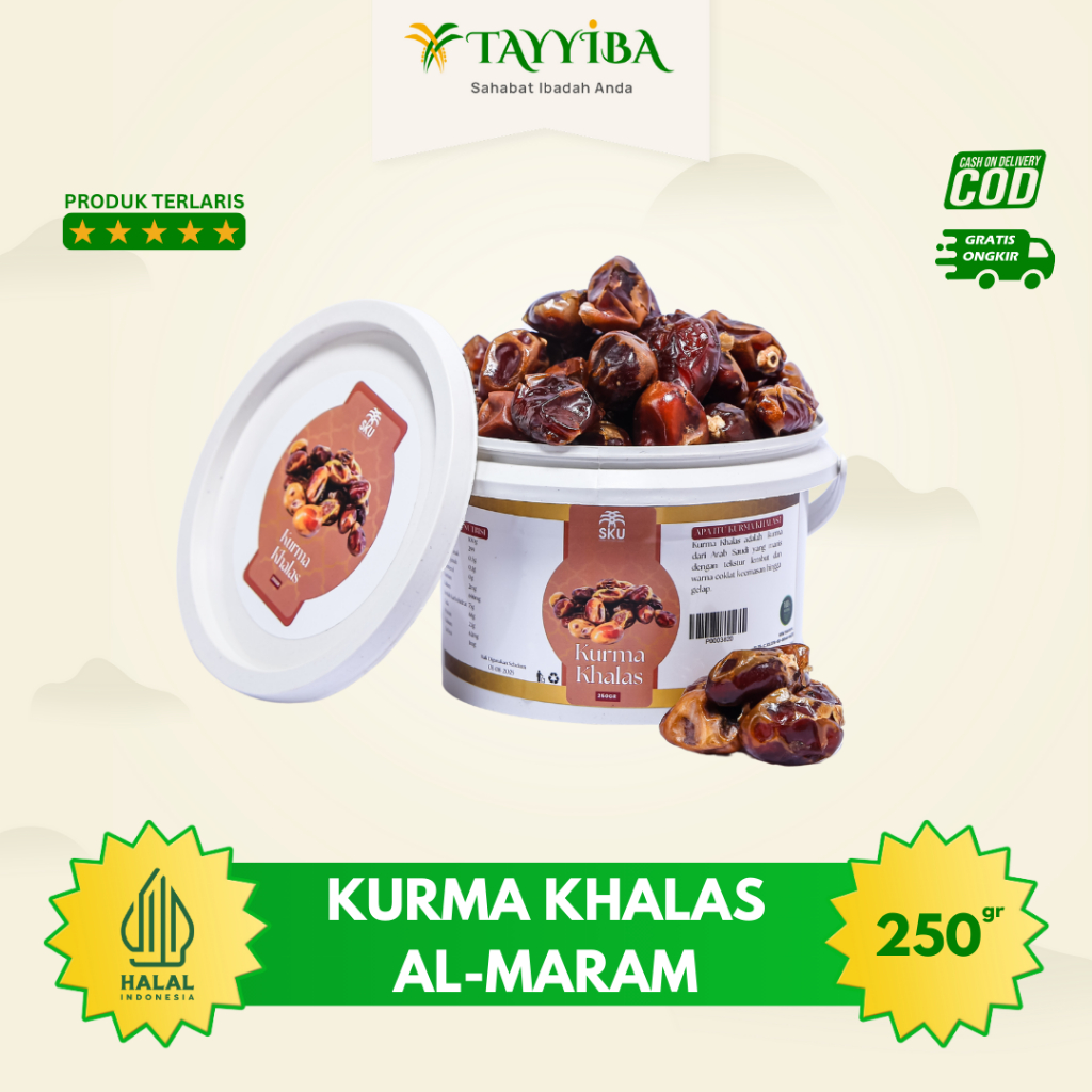 

Kurma Khalas Al Maram Kemasan Ember 250gr Halal 100% Original