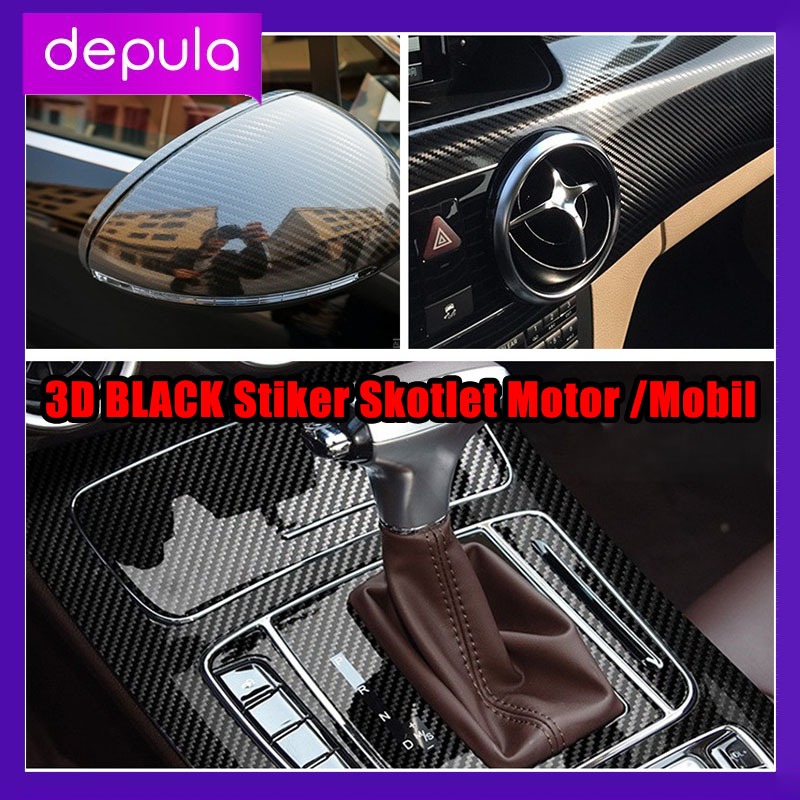 Stiker 3D Stiker Skotlet Motor /Mobil Karbon Hitam Doff Skotlet Hitam Doff Sticker Mobil Keren Acses