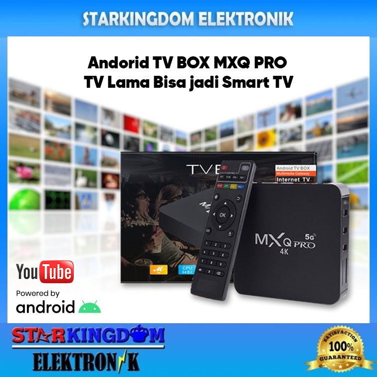 Android Box MXQ Pro 4K UHD Smart TV 2GB RAM 16GB ROM Quad Core Aplikasi Streaming Video Channel
