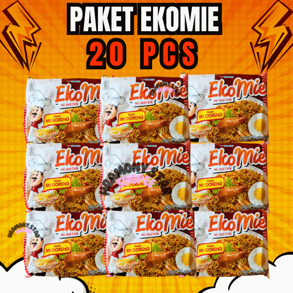

Paket 20pcs Ekomie goreng Mie Instan Harga distributor