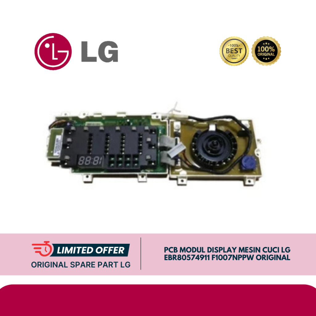 PCB MODUL DISPLAY MESIN CUCI LG EBR80574911 F1007NPPW ORIGINAL