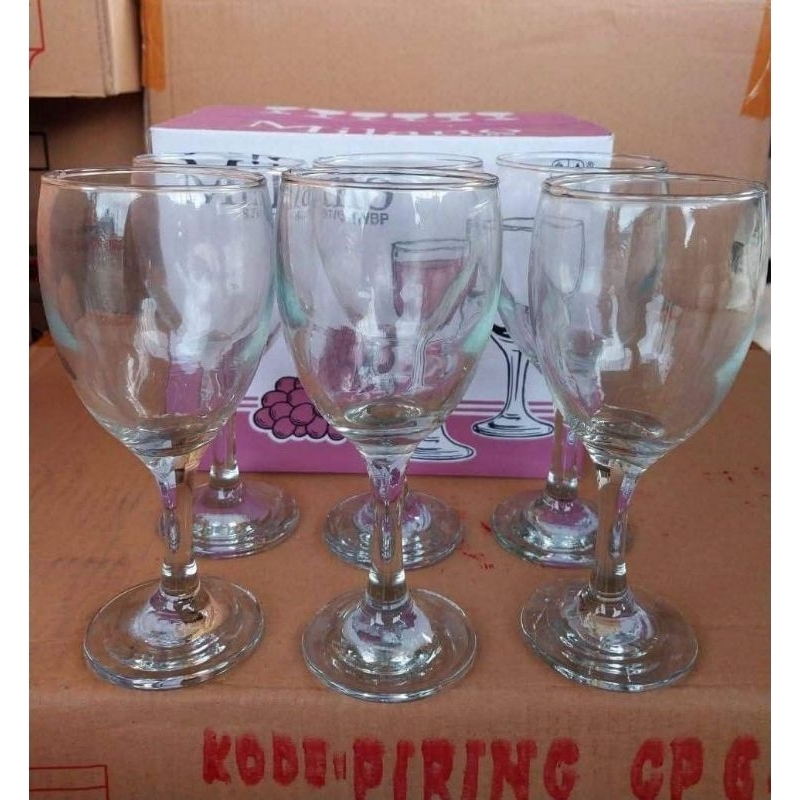 gelas kaki gelas kaca gelas tamu set 6 cps