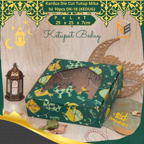 

10 Pcs Dus Mika Hampers Lebaran Box Kue Brownies Uk 25x25x7cm Packaging Idul Fitri