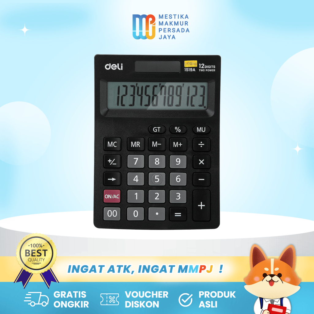 

Deli Kalkulator Scientific 12 Digit Layar Acrylic - Kalkulator Ilmiah Lengkap Serbaguna E1519A