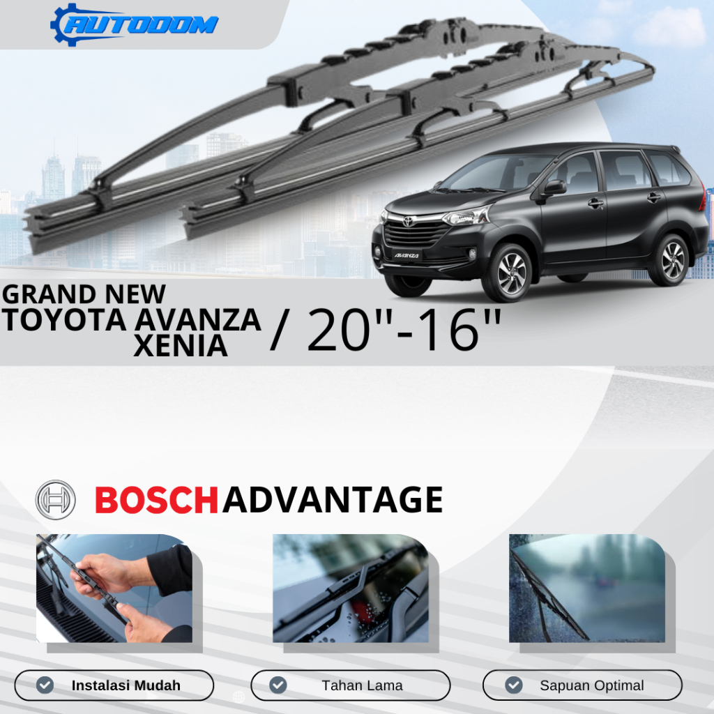 Bosch Advantage Wiper Kaca Mobil Grand New Toyota Avanza Xenia 20" dan 16" (Sepasang)