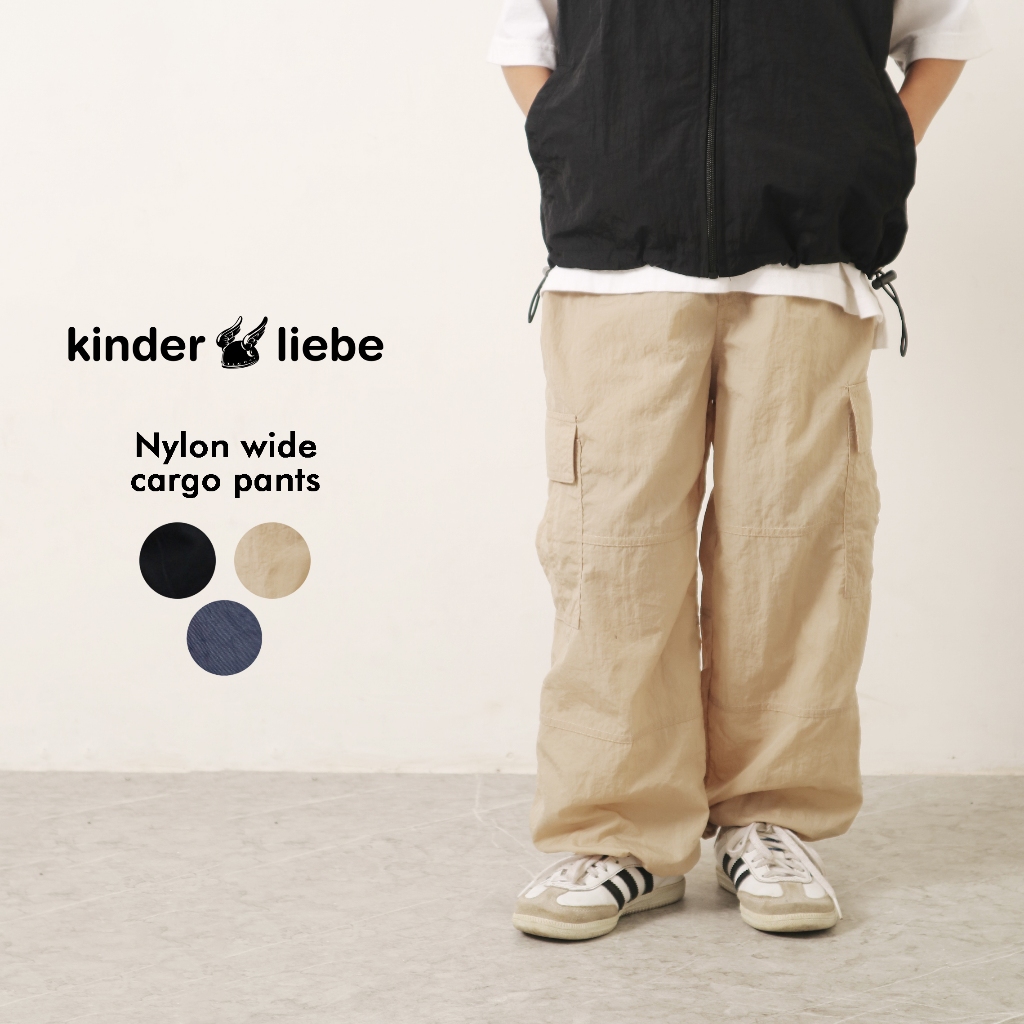 Nylon Wide Cargo Pants | Celana cargo anak parasut | Celana cargo anak oversize