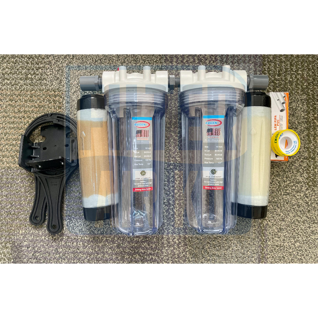 Paket Filter Air 10" Resin Demineral Kation & Anion - Menurunkan TDS & PH