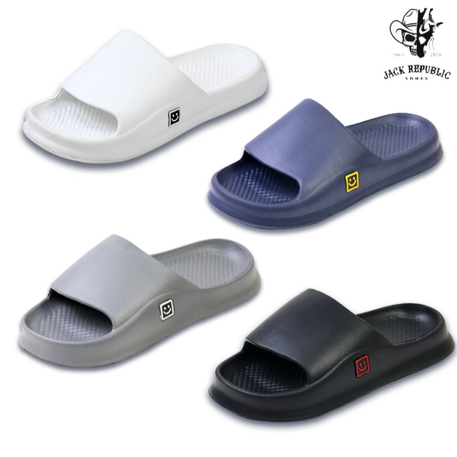 Sandal slop SMILE pria KARET / Sandal rumah bahan Eva / Sendal slop pria / Sandal slide pria 39 s/d 
