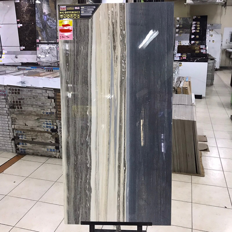 Granit 60x120 IKAD Grigio Nero Granit Lantai Motif Abu Marmer Glossy / Granit Dinding / Granit Meja 