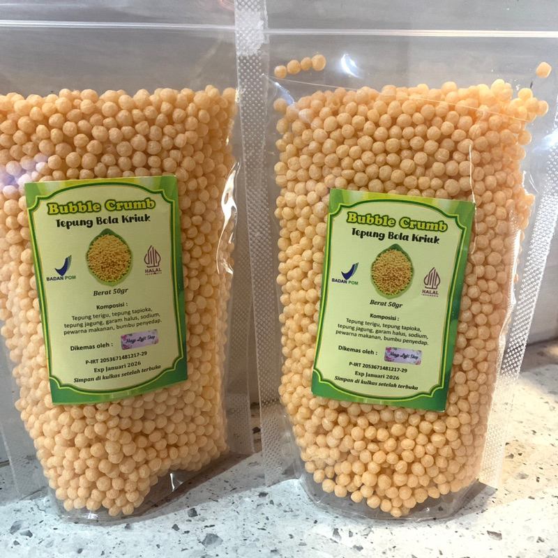 

Tepung bolak kriuk berat 50gr Bubble Crumb bahan masakan naget cemilan renyah halal termurah