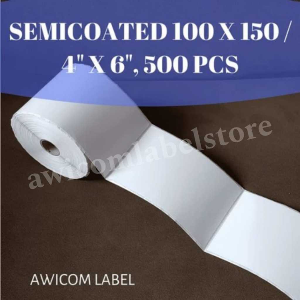 

Label Barcode Semicoated 100x150 100 x 150 4x6" core 1" isi 500 pcs ukuran A6 thermal printer