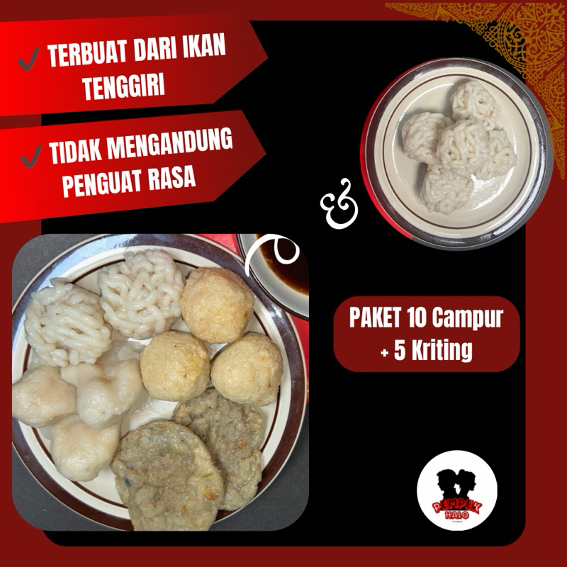 

HALO-PEMPEK PAKET 10 Campur + Keriting 5 ASLI PALEMBANG