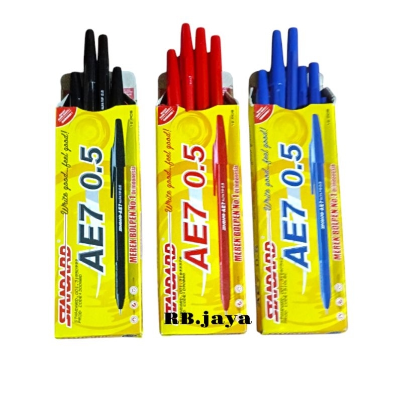 

12 pack pulpen standar AE7 bolpen 0.5mm