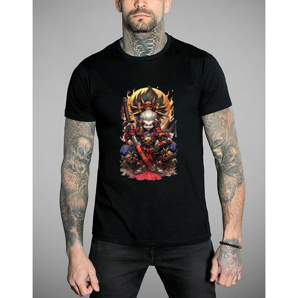 FLOWER BAJU KAOS LITTLE DEMON SAMURAI BAJU KAUS DEWASA LAKI LAKI DISTRO