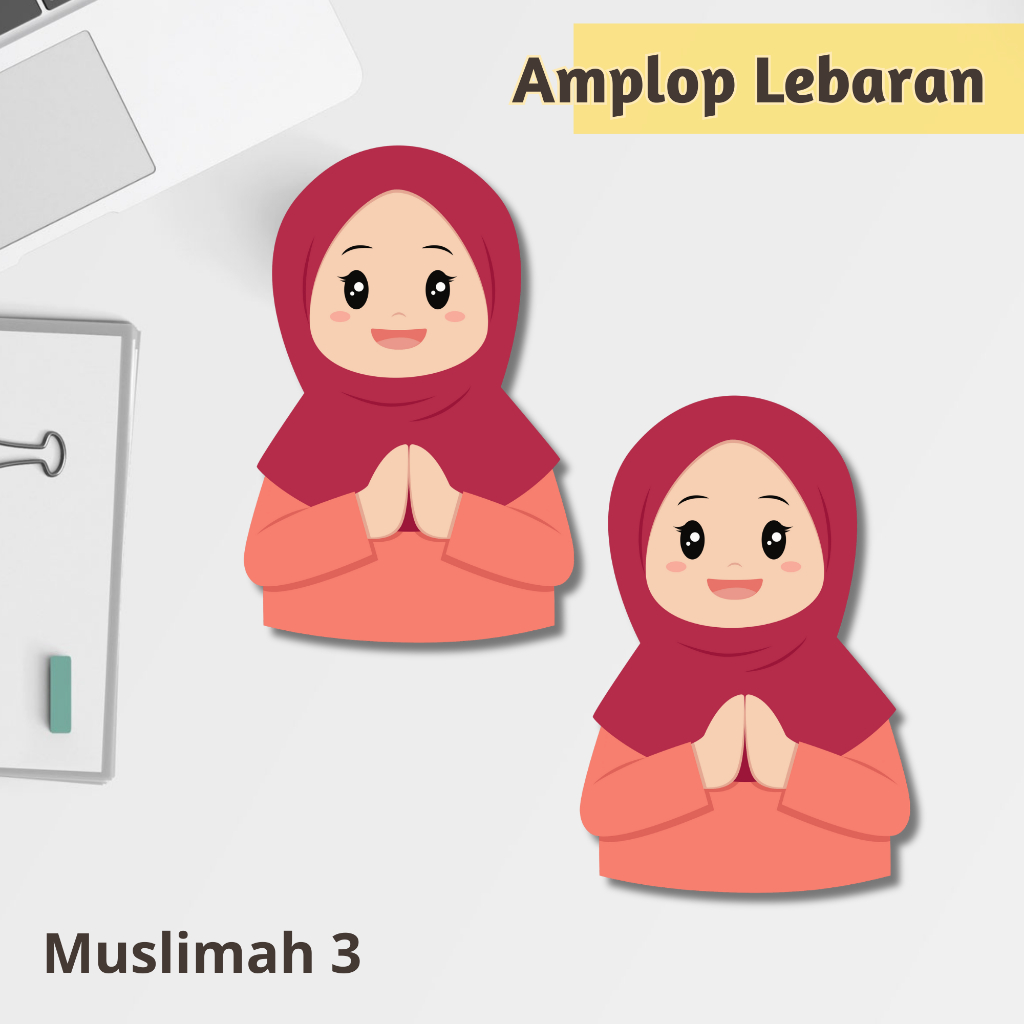 

5Pcs - Amplop Lebaran Karakter Muslimah 1 sisi Laminasi Glossy Premium Motif Lucu