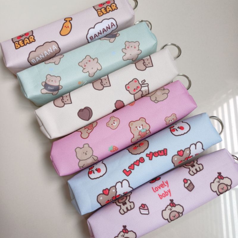 

Kotak pensil case canvas bear beruang