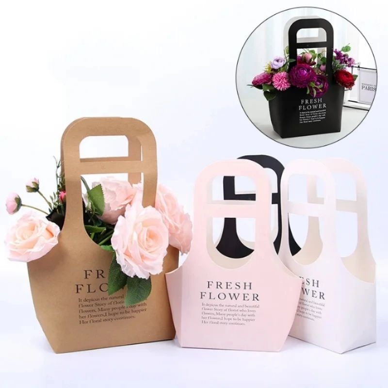 

Flower Kraft Paper Bag Tas Buket Bunga Gift Bag Flowers Packing Wrapping Bloom Box Paper import