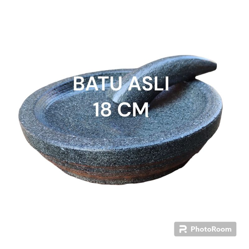 COBEK BUBUT+ULEKAN BATU ASLI 18cm