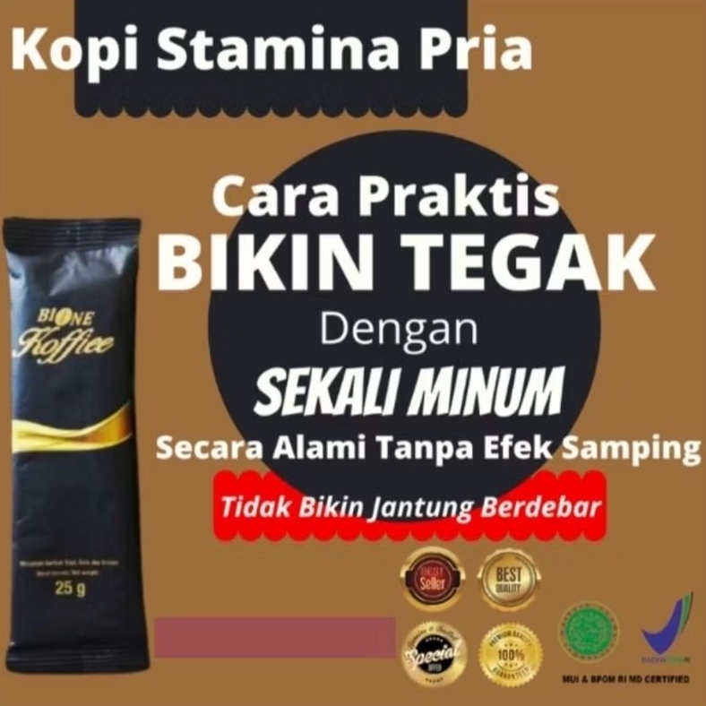 

[1 SACHET] KOPI BIONE KOFFIEE ORIGINAL 100% @25gr KOPI ST4MINA PRIA -