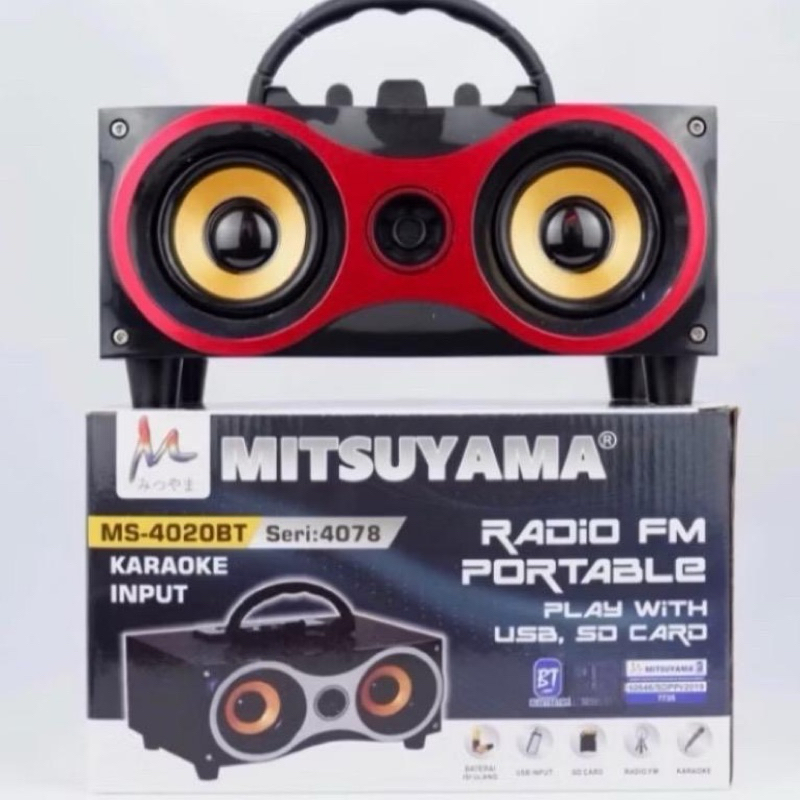 Speaker Bluetooth Portable FM Radio Retro Klasik Mitsuyama
