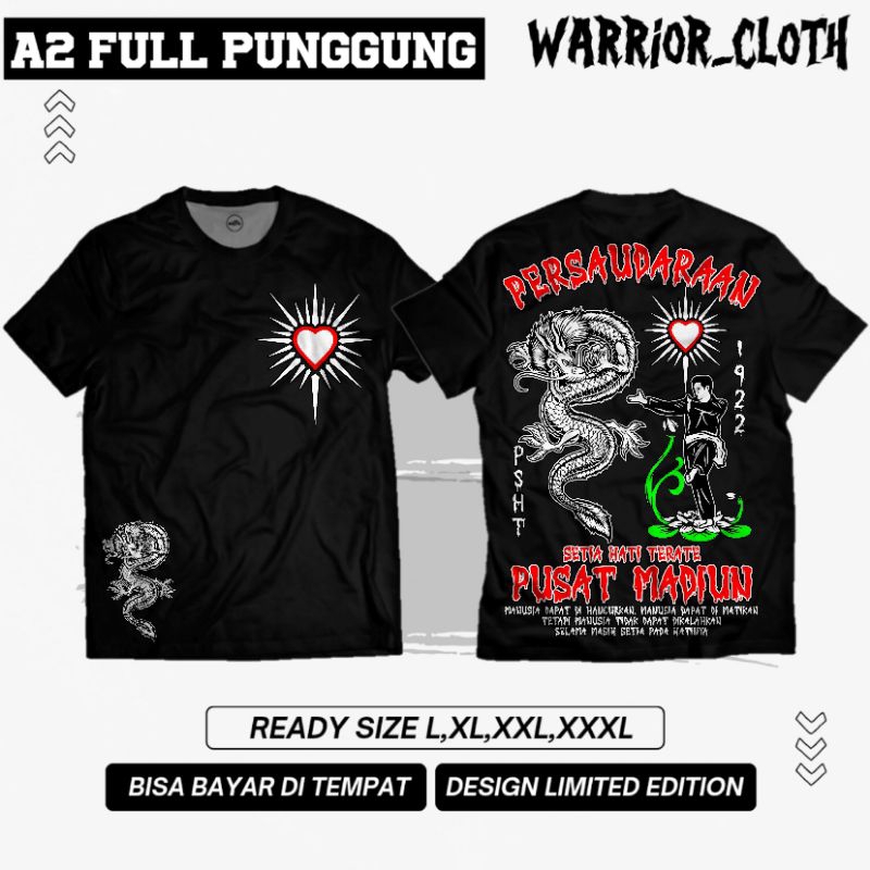KAOS PSHT PUSAT MADIUN DESIGN LAWASAN A2 FULL PUNGGUNG
