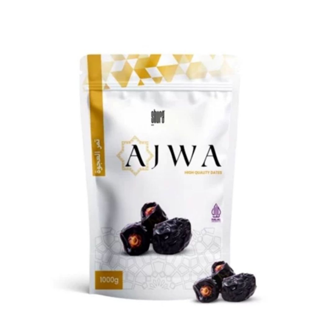 

Shura Kurma Ajwa Premium 1kg Kurma Nabi Kemasan Pouch High Quality 100% Asli