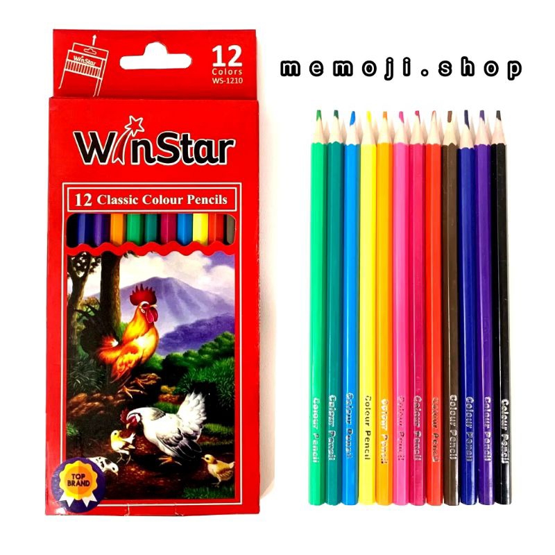 

6 SET Pensil 12 warna panjang pendek WINSTAR
