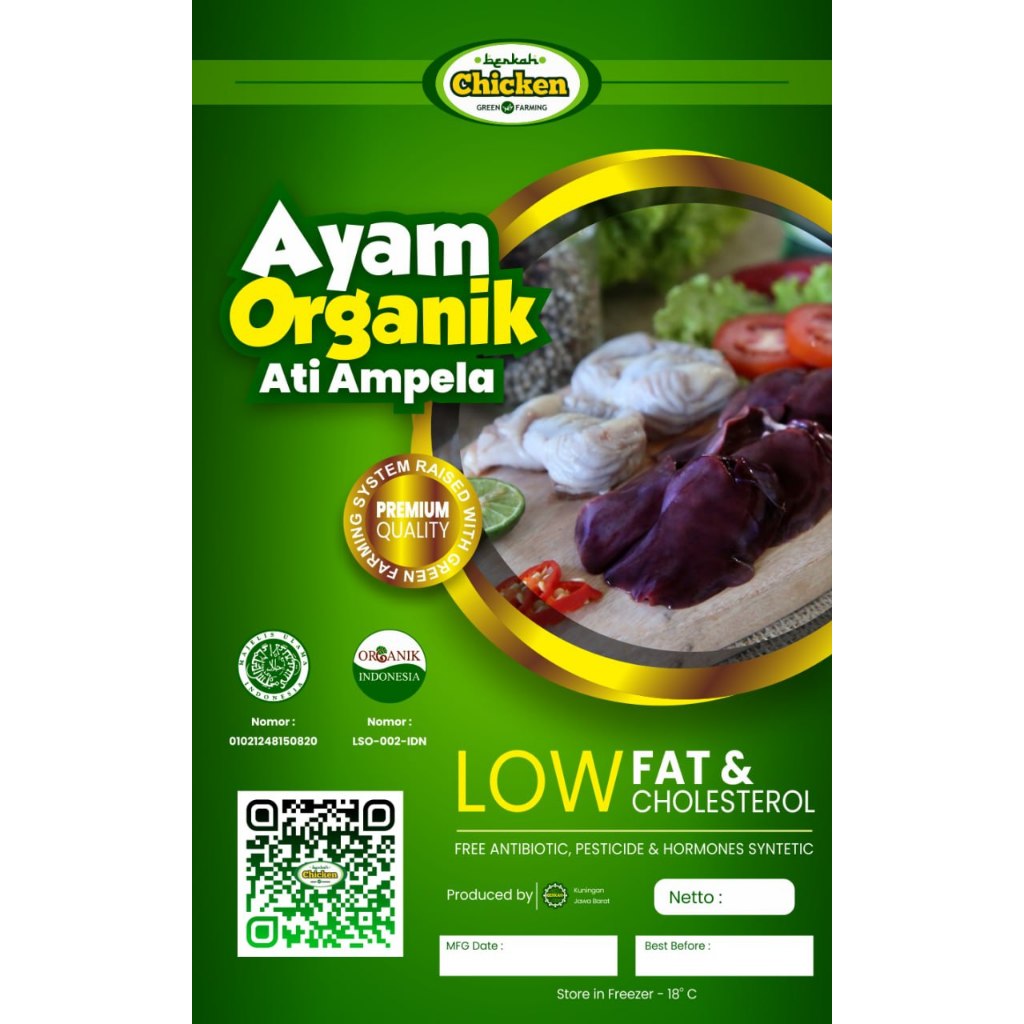 

ATI AMPELA 500 gr AYAM ORGANIK BERKAH CHICKEN ayam probiotik bebas kolesterol
