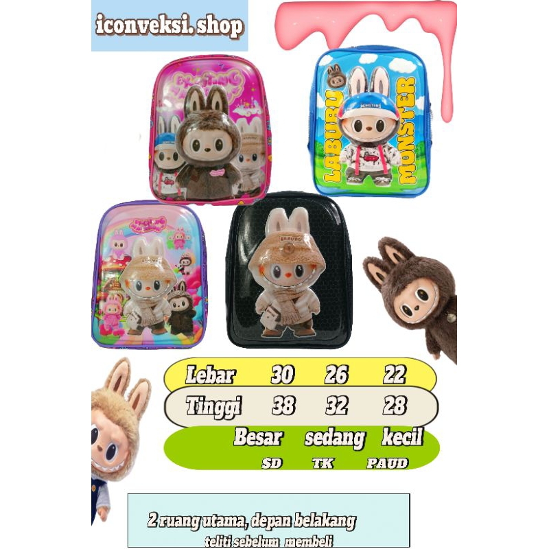 tas anak labubu tk, paud, sd, tas anak led, tas anak  cewe paud tk sd, tas karakter led, tas 3D Led 
