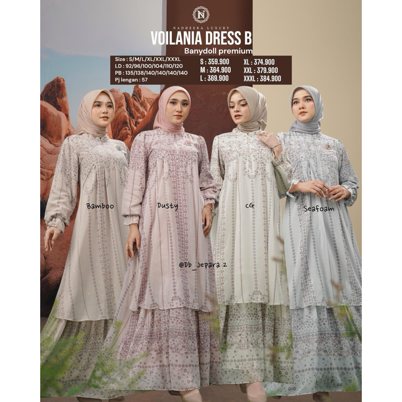 READY STOCK ✔️VOILANIA DRESS NEW ✔️ GAMIS TERBARU BY NADHEERA LUXURY ✔️ LUNARA MIDI DRESS BY NADHEER