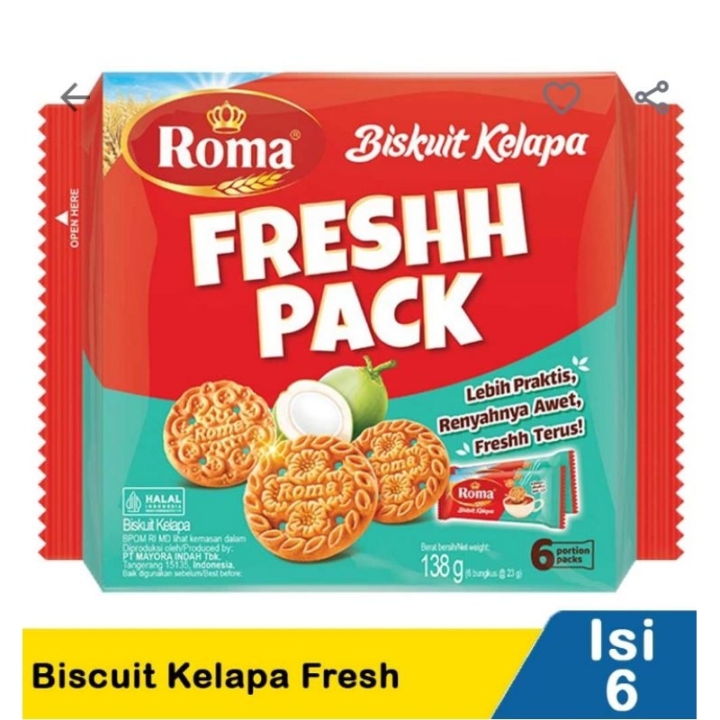 

Roma Biscuit Kelapa Fresh 6X23g