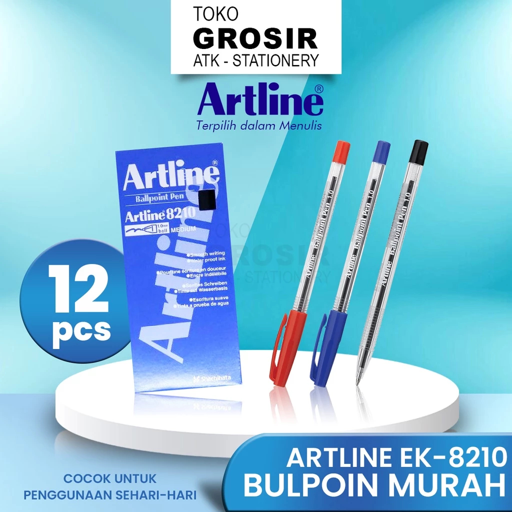 

(LIVE) Artline Ballpoint Pen Pulpen Bolpen Murah EK-8210 (12PCS)