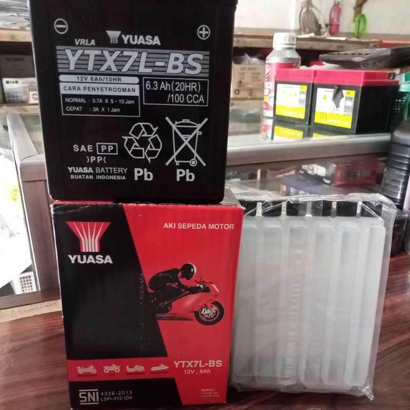 Battray Yuasa KLX YTX7L-BS Kering 12V 6AH/10HR