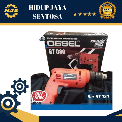 Paket Bor Listrik Elektrik BT 080 OSSEL+ 10 pcs Mata Obeng +/- ph1 65mm Ossel