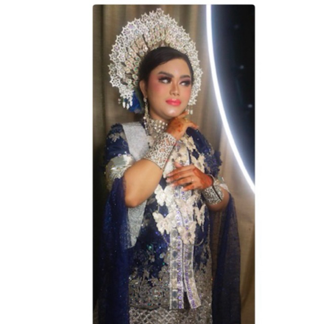 BAJU BODO NAVY SILVER FULL PAYET DEPAN BELAKANG
